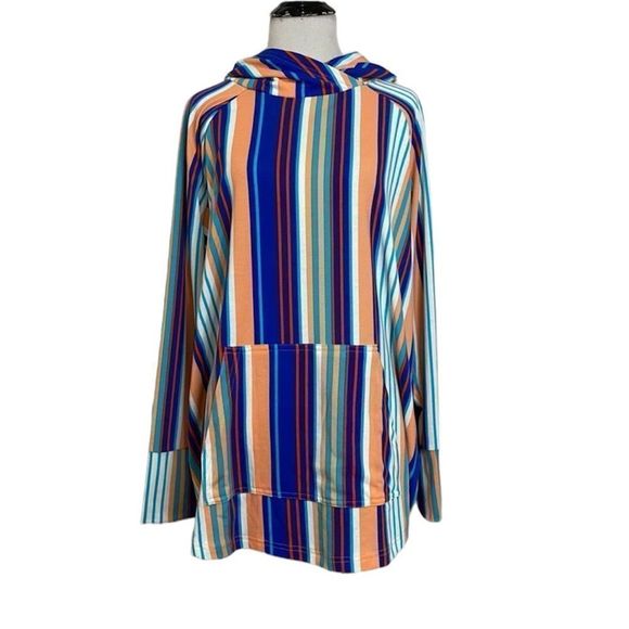 LuLaRoe Tops - NWT LuLaRoe Amber Striped Hoodie T-Shirt Sweatshirt Top